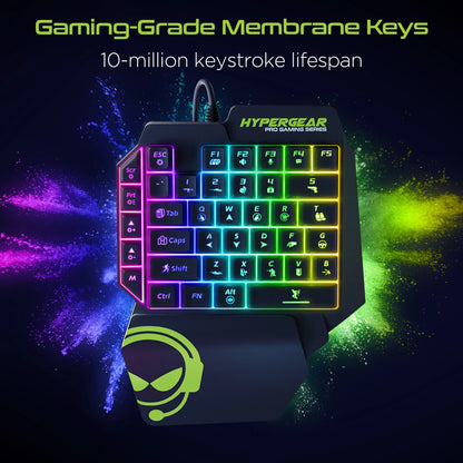 Teclado Para Juegos De Una Mano Hypergear KeyVictory Rgb