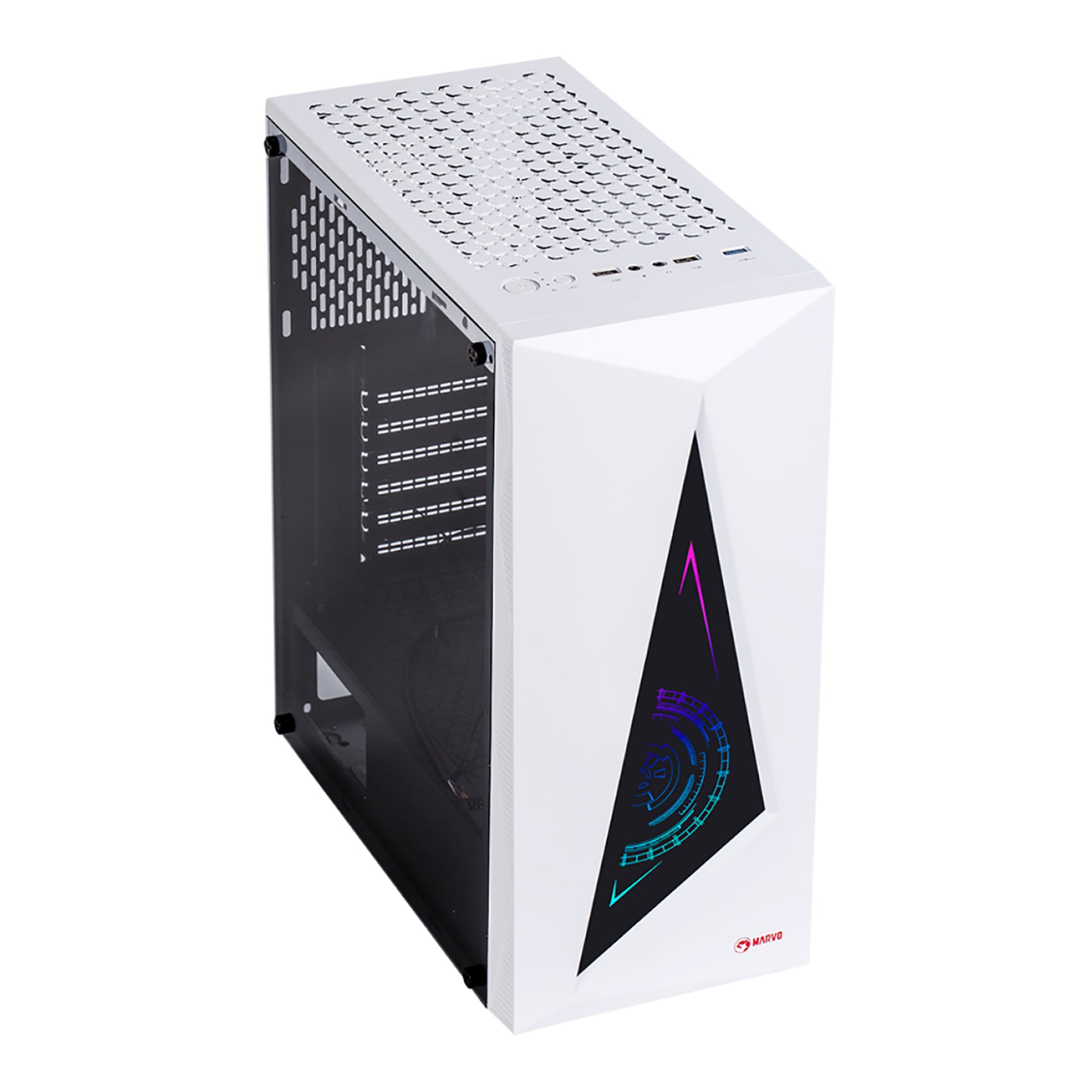 Gabinete Gaming Marvo Ca-119 Panel RGB Mid Tower Atx