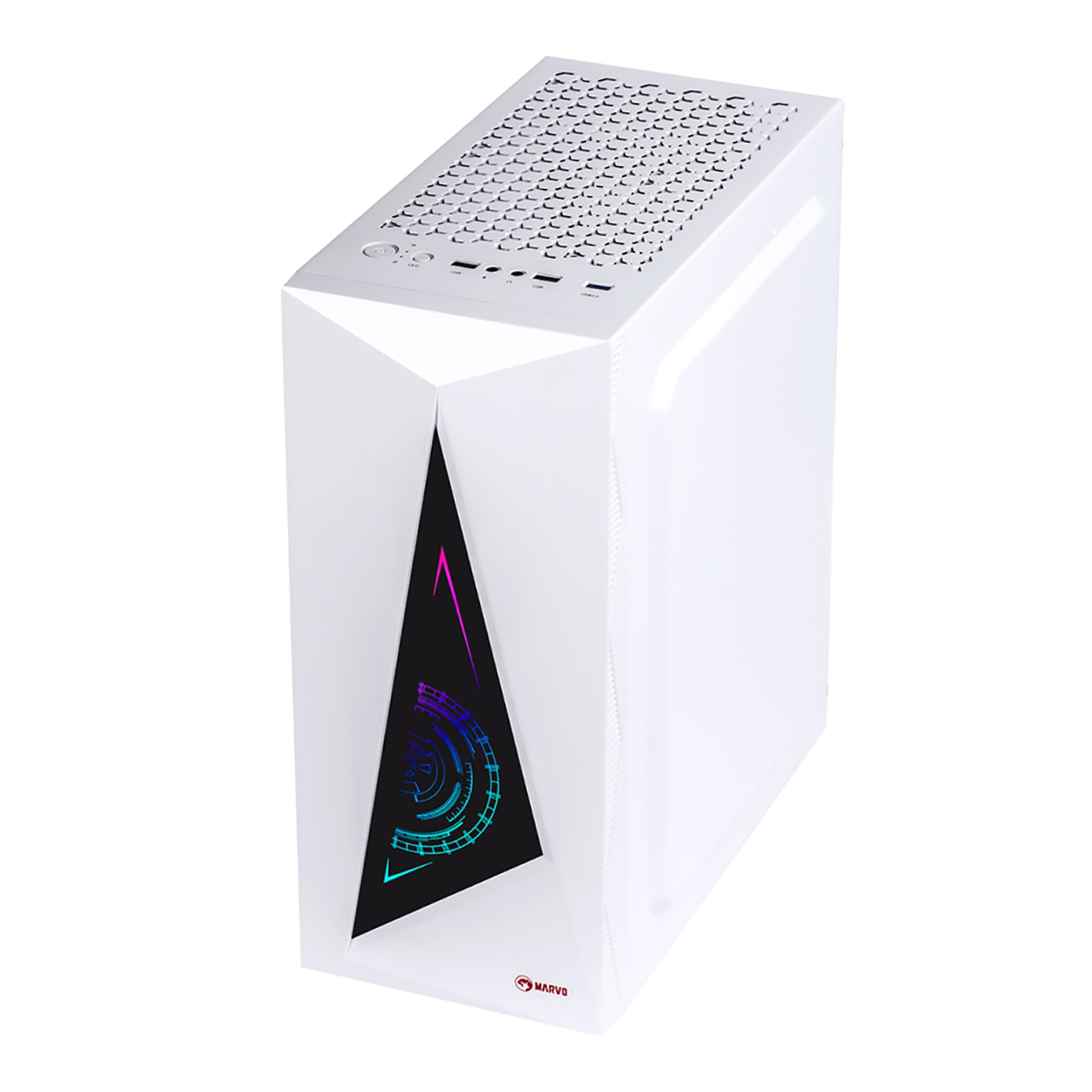 Gabinete Gaming Marvo Ca-119 Panel RGB Mid Tower Atx