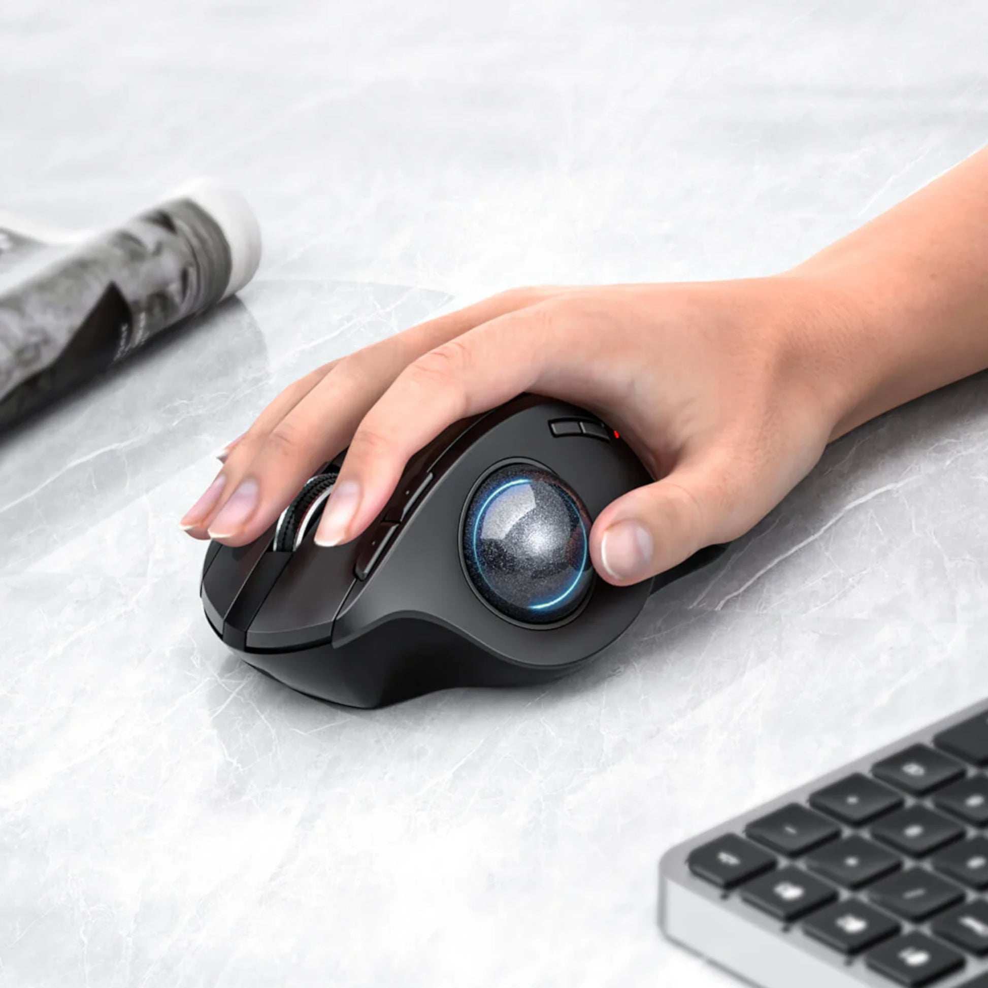 Mouse Con Trackball Diestro Ergonómico Inalámbrico ProtoArc Em01-nl