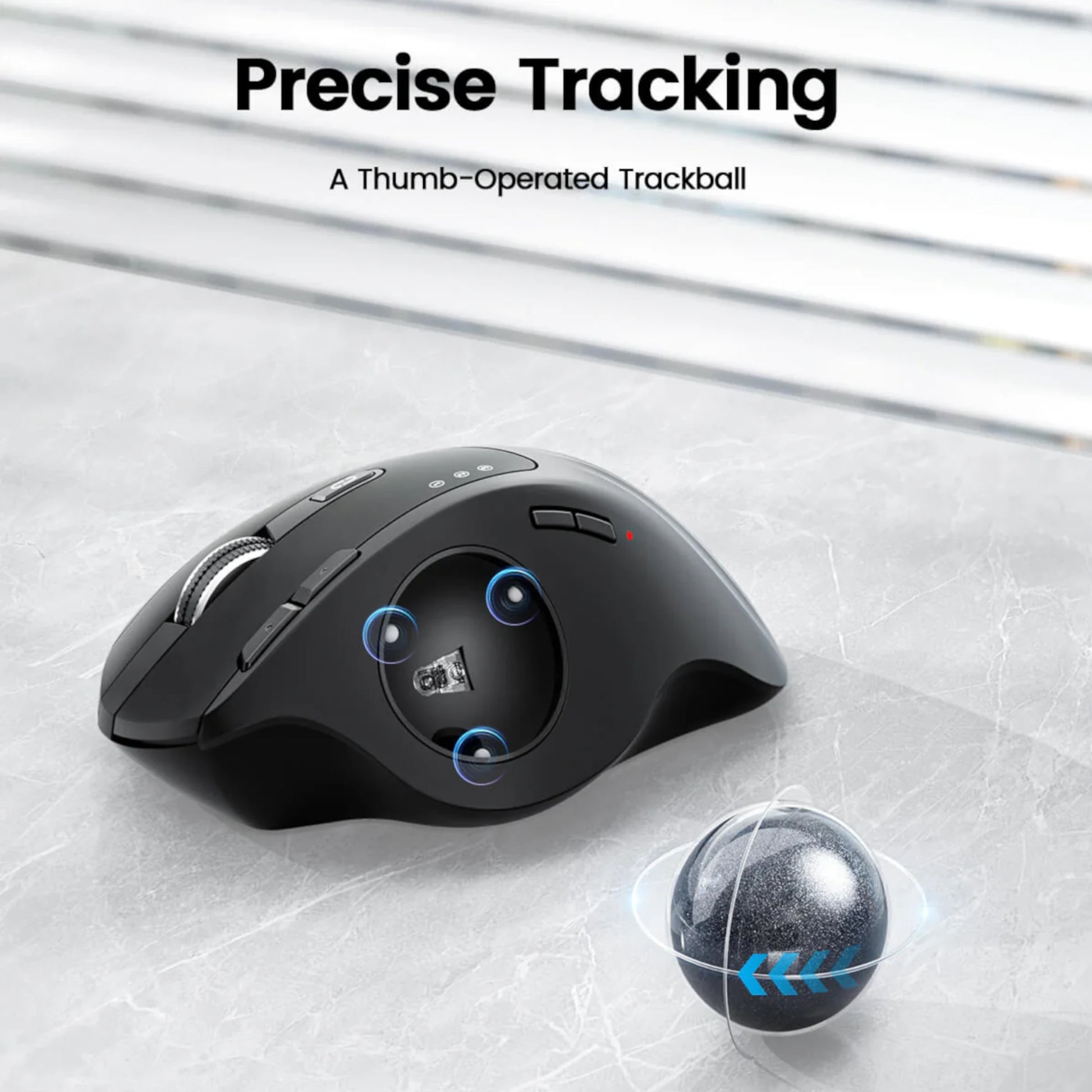 Mouse Con Trackball Diestro Ergonómico Inalámbrico ProtoArc Em01-nl