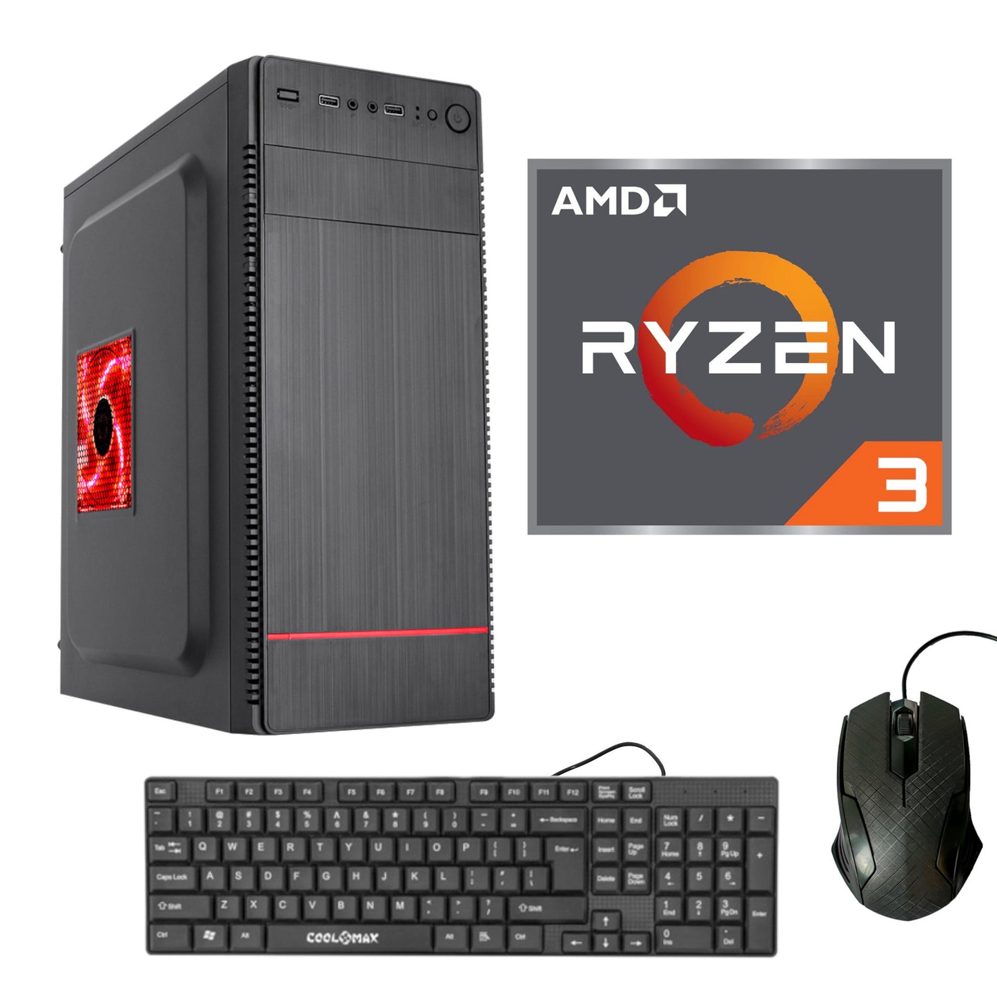 Pc Coolmax Ryzen 3 3200G 8gb 128gb ssd m.2 + 256gb ssd 2.5