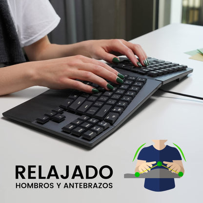 Teclado Ergonómico Usb Perixx 335 Multimedia Español