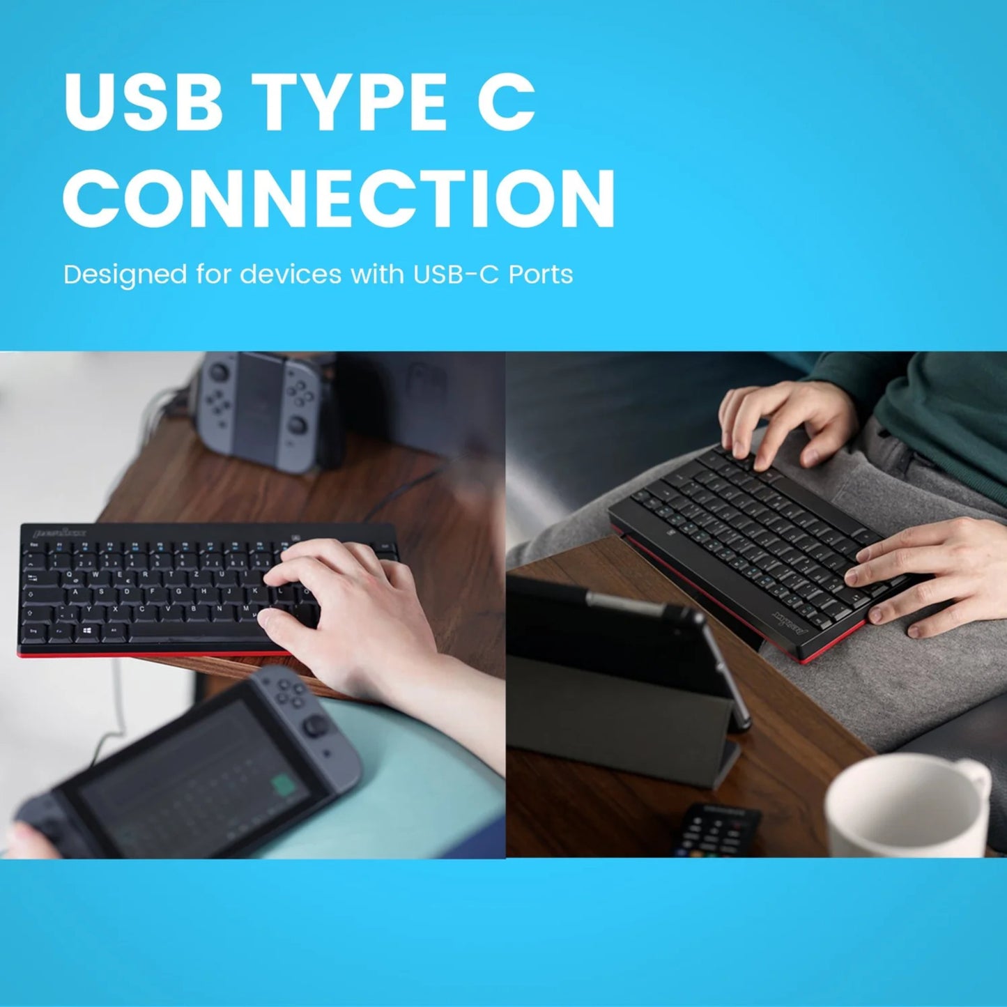 Mini Teclado Cableado Perixx 422 Usb Tipo C Español