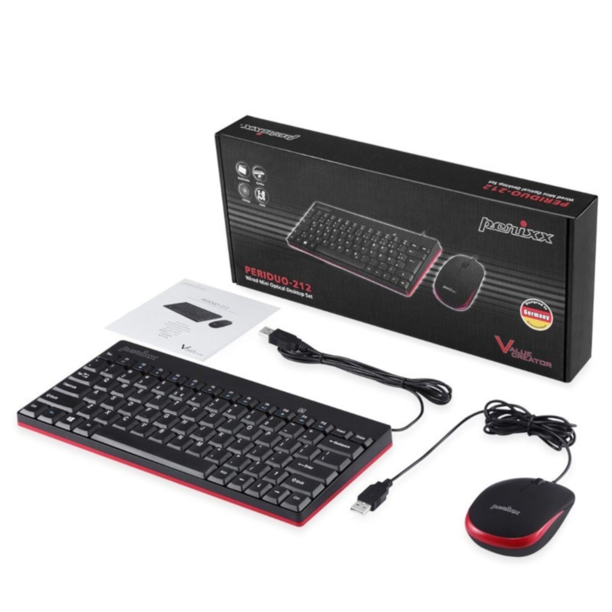 Combo Mouse Y Teclado Cableados Perixx 212 Español