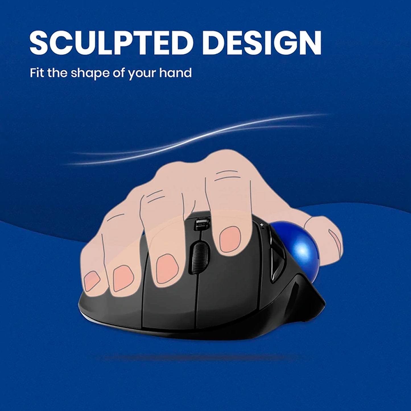 Mouse Diestro Ergonómico Inalámbrico Trackball Perixx 801