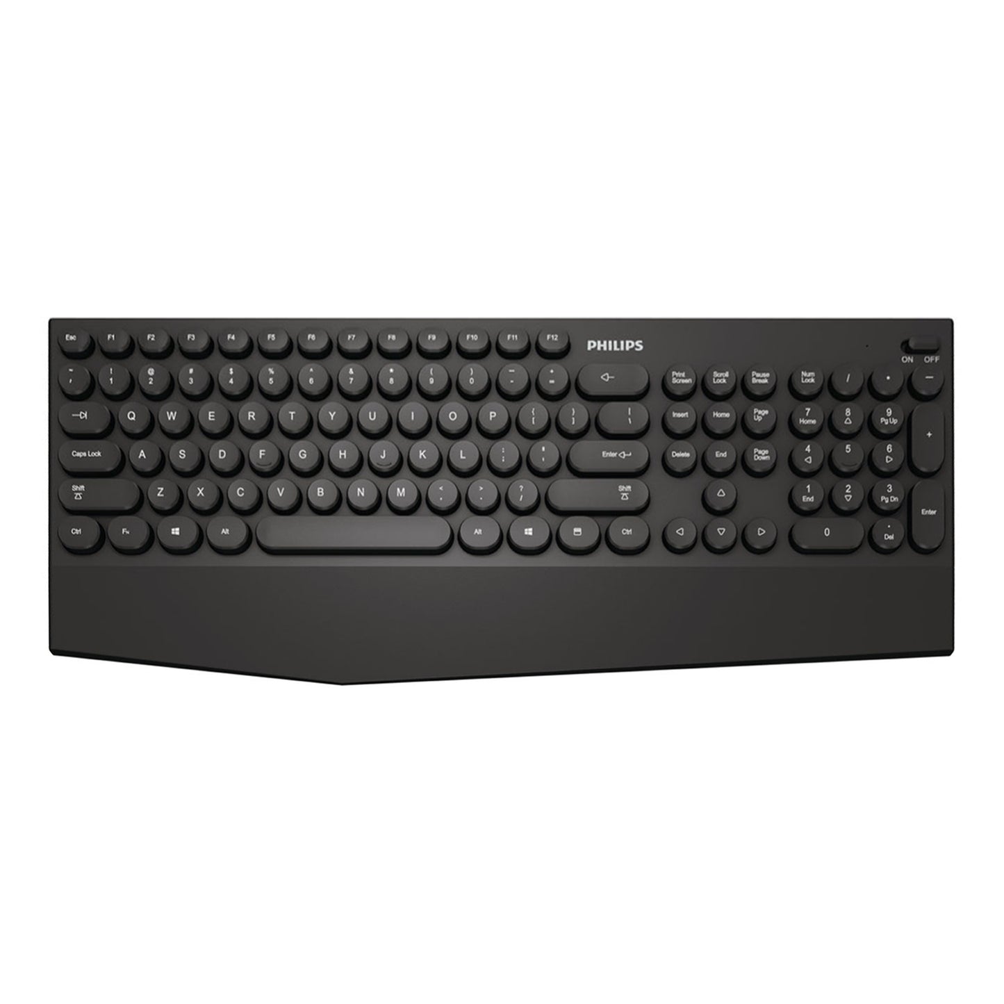 Teclado Usb BT 2,4G Philips SPK6303 104 Teclas Redondeadas