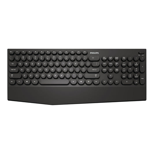 Teclado Usb BT 2,4G Philips SPK6303 104 Teclas Redondeadas