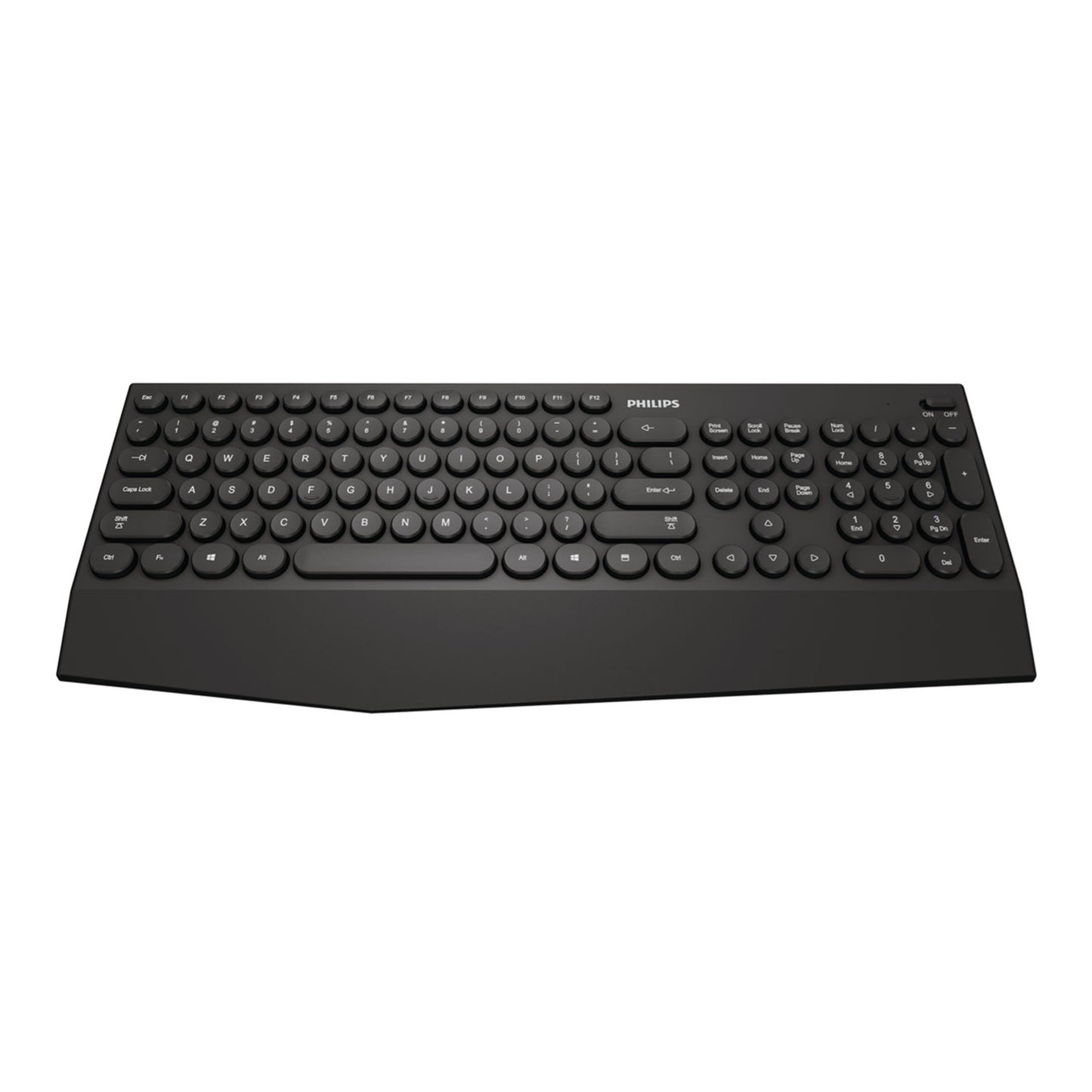 Teclado Usb BT 2,4G Philips SPK6303 104 Teclas Redondeadas