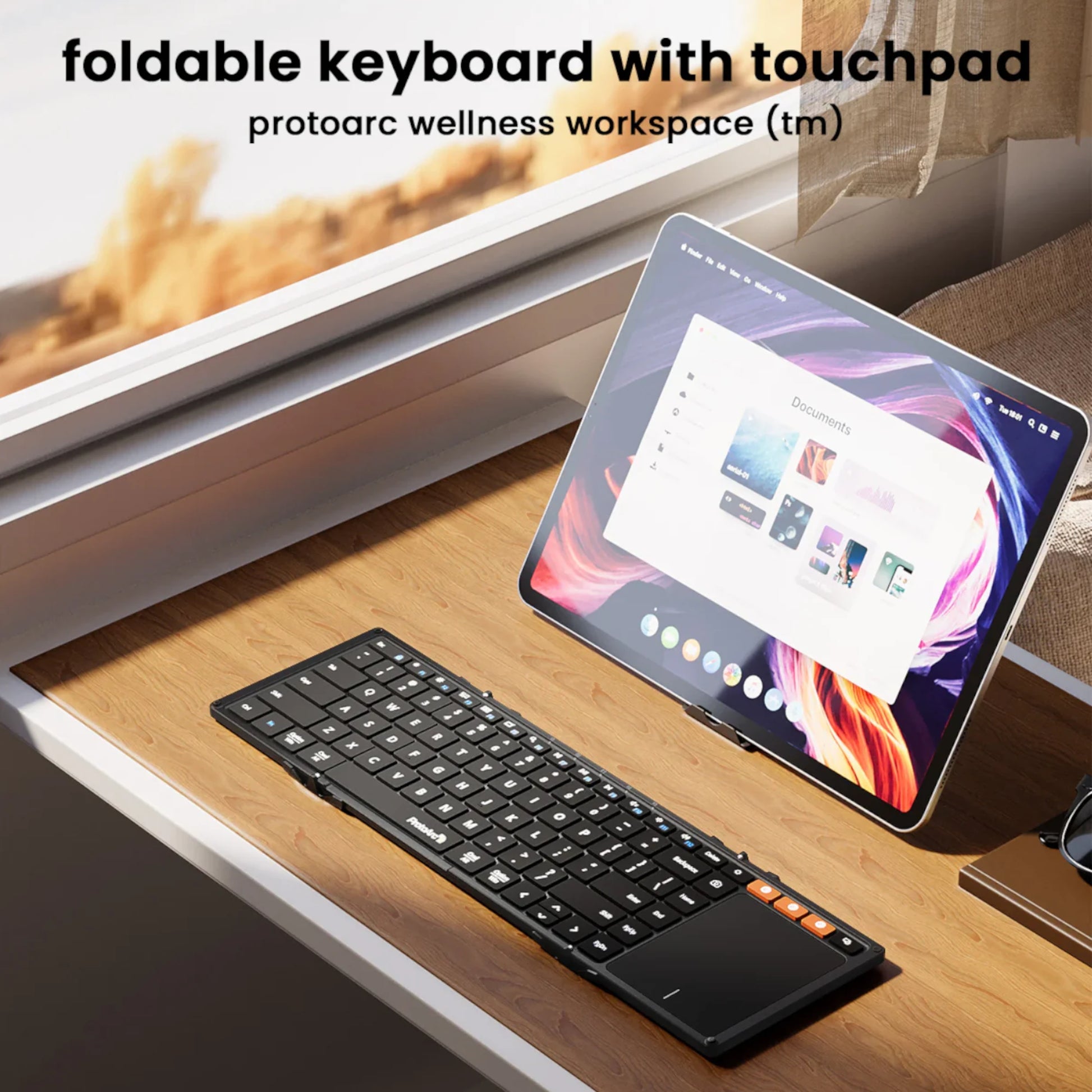 Teclado Con Touchpad Plegable Bluetooth ProtoArc Xk01-tp