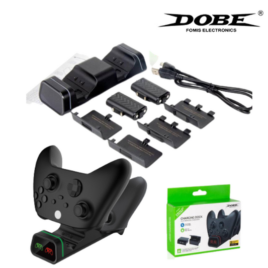 Base De Carga DOBE + 2 Baterías Para Joystick / Control Xbox Series X / Xbox Series S / Xbox One